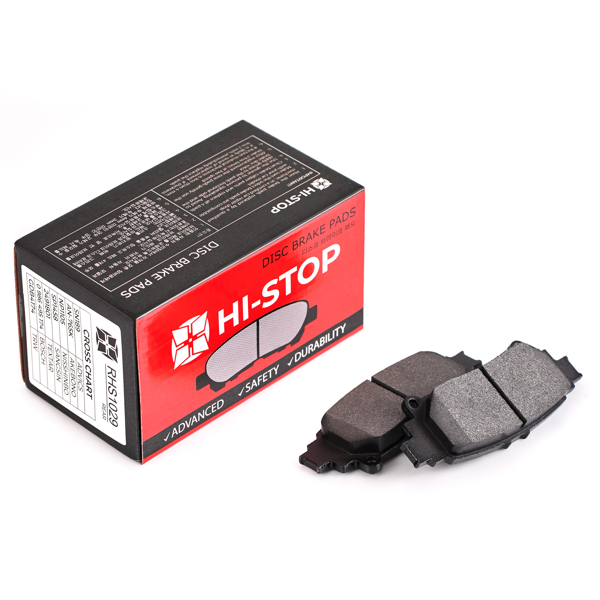 Колодки тормозные дисковые HI-STOP RHS1029 / SN189 / AN-765K / NP1105 / 0 986 495 174 / SP1458 / 2491801 / GDB4174