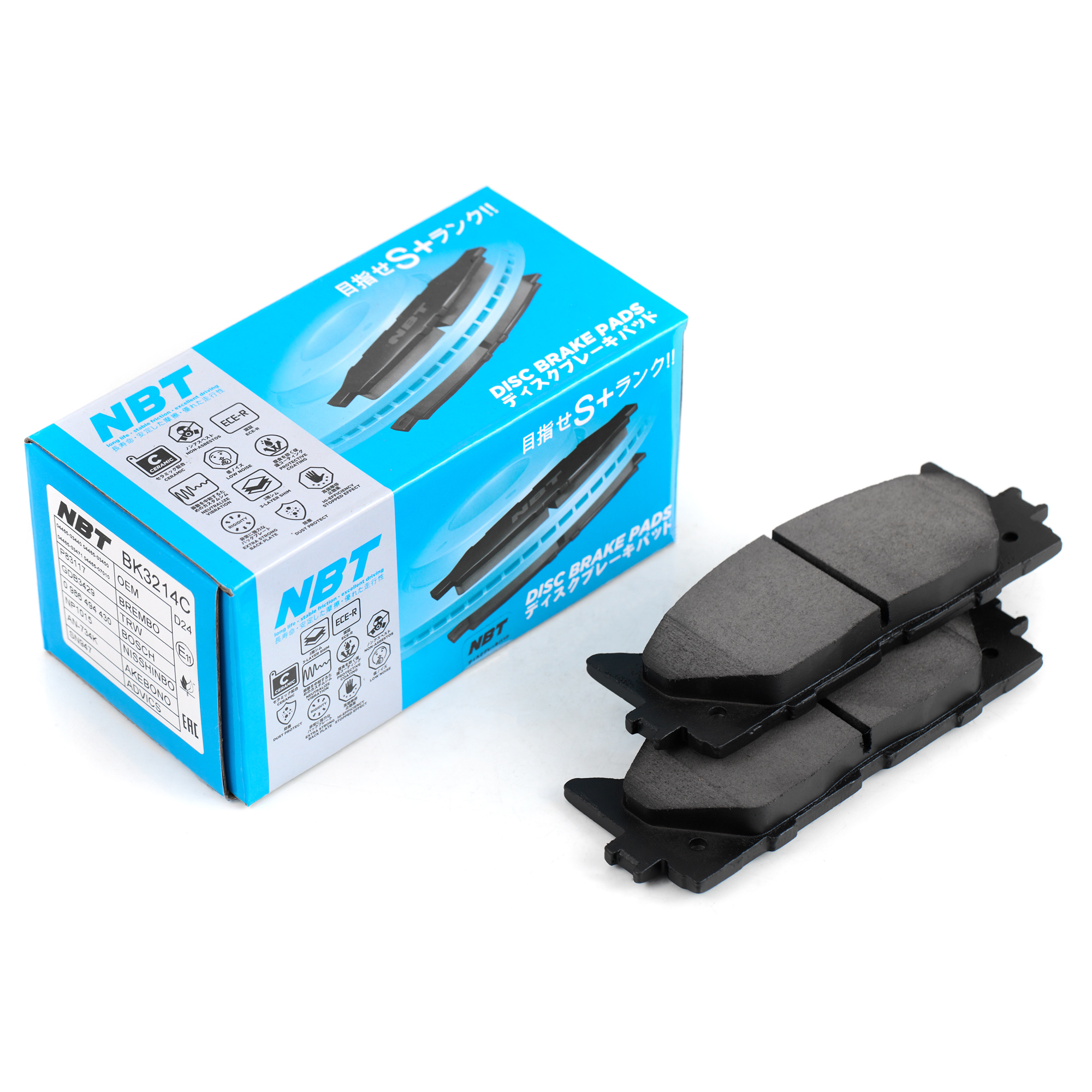 Колодки тормозные дисковые NBT BK3214C / SN947 / AN-734K / NP1015 / 0 986 494 430 / SP2080 / 2435001 / GDB3429 / P83117 / AV1097 / GP02270 / D2270H
