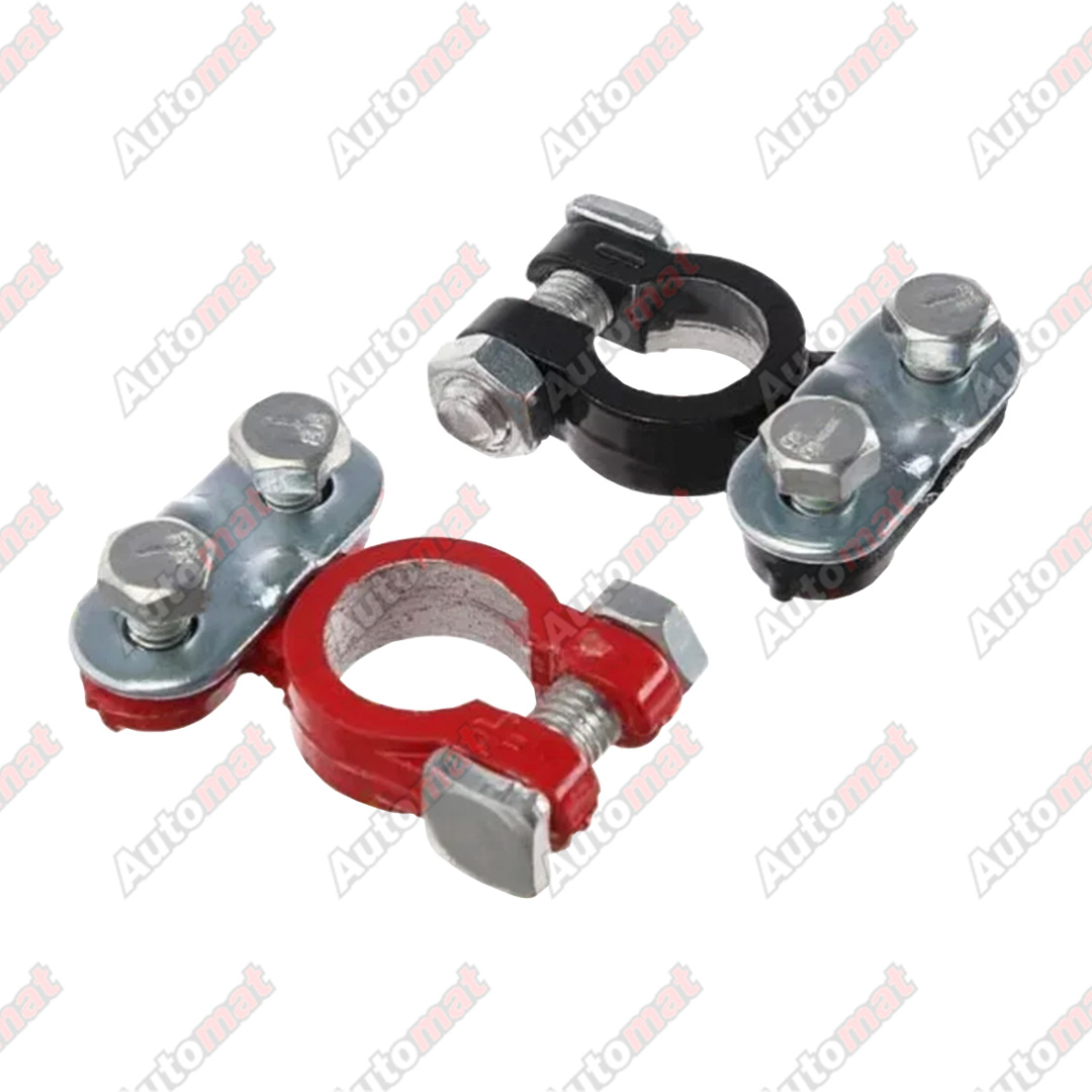 Клемма АКБ "КНР" Большая, к-т2шт., Черн/красн, Зажим